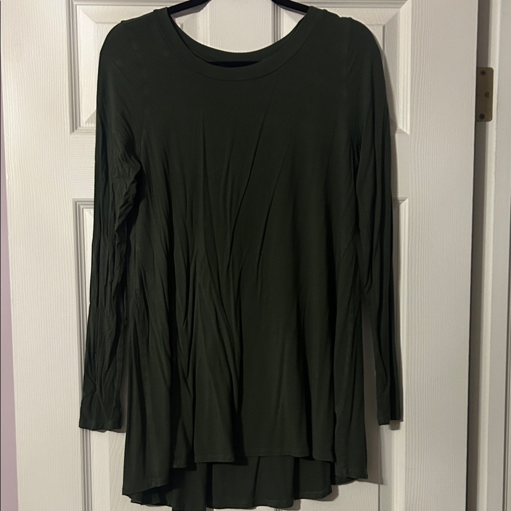 White Birch Olive Green Crew Neck Top